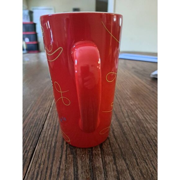 2020 Starbucks Fa La La La La Ceramic Holiday Christmas Coffee Mug Cup with Lid - Picture 3 of 6